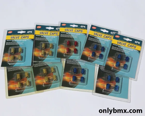 Anodised Valve Caps – Blue, Red and Gold